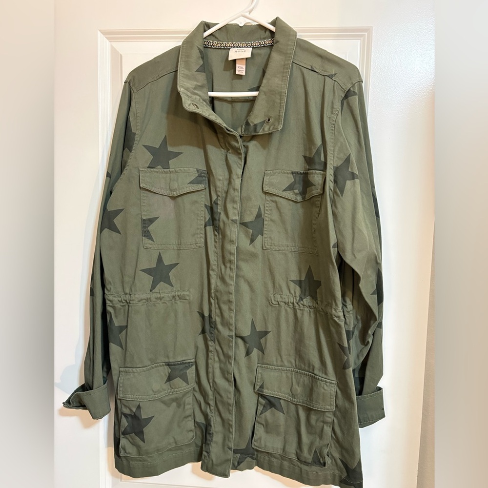 Knox Rose Olive Jacket with Embroidered Trim